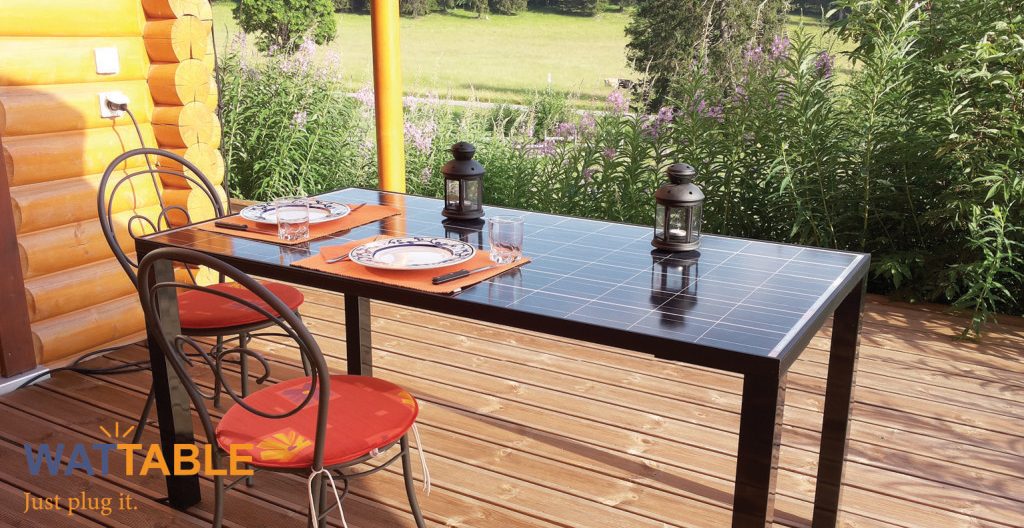 wattable table de jardin énergie solaire